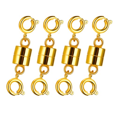 TIESOME 4 Stück doppelte magnetische Halskettenverschlüsse und verschlüsse, Halskettenverlängerungen magnetische Schmuckverschlüsse Armbandverlängerung Konverter für Armband Halsketten von TIESOME