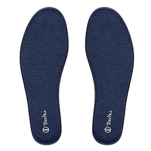 TIESTRA Memory Foam Einlegesohlen für Herren Damen Weich Einlegesohlen Arbeitsschuhe Komfort Schuheinlagen Dämpfung Atmungsaktiv Memory Schaum Sohle für Sneaker, Wanderschuhe, Sport Schuhe Blau EU40 von TIESTRA