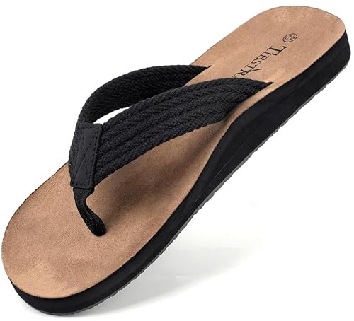 TIESTRA Flip Flops Herren Zehentrenner Pool Sommer Strand Rutschfest Comfy Sandalen Größe 43 von TIESTRA