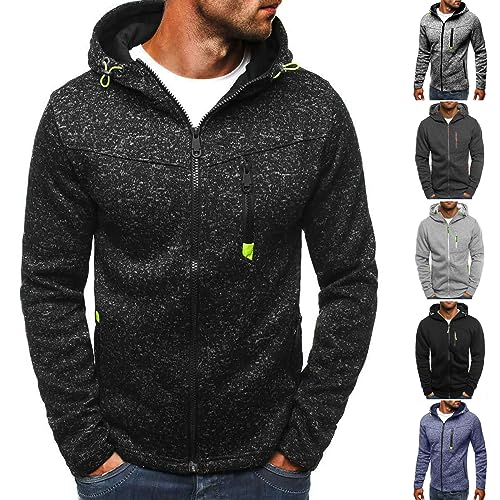 TIMELYE Softshelljacke Herren Schwarz Anzug Regenjacke Mantel Herren Outdoor Lederjacke Lang Jaket Für Herren Winter Business Wintermantel Strickjacke Herren(1-Black,XL) von TIMELYE