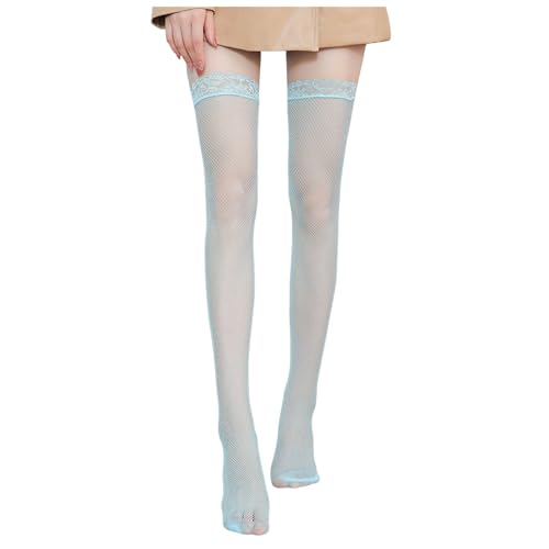 Halterlose Netzstrümpfe Spitzenstrümpfe Oberschenkelhohe Strümpfe für Damen Overknees Fischnetz Stockings Sexy Oberschenkel Spitze Transparent Strümpfe Elasthan Netzstrümpfe mit (Light Blue, One Size) Halterlose Netzstrümpfe Spitzenstrümpfe Oberschenkelhohe Strümpfe für Damen Overknees Fischnetz Stockings Sexy Oberschenkel Spitze Transparent Strümpfe Elasthan Netzstrümpfe mit (Light Blue, One Size) von TIMIYUYU