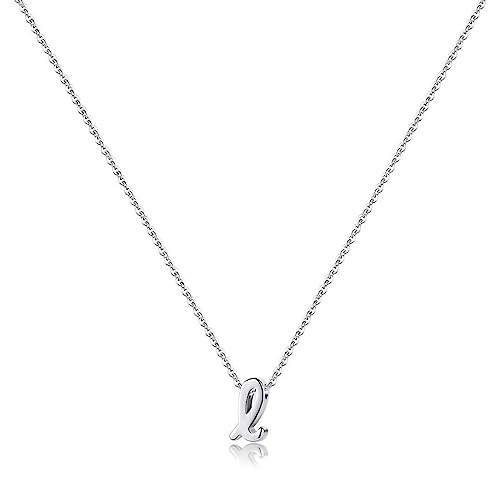 TINGN Halskette Damen Silber 925 Kette mit Buchstaben, Zierliche Hypoallergene Initialen Halskette Damen Buchstaben Kette Initialen Anhänger S925 Sterling Silber Kette für Damen Mädchen Geschenke (L) von TINGN