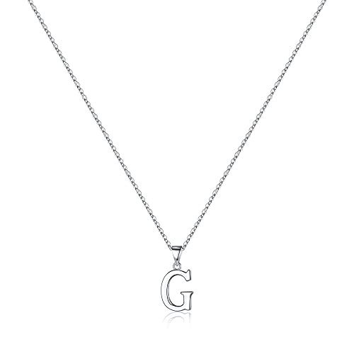 TINGN Halskette Damen Silber 925 Kette mit Buchstaben, Zierliche Hypoallergene Initialen Halskette Damen Buchstaben Kette Initialen Anhänger S925 Sterling Silber Kette für Damen Mädchen Geschenke (G) von TINGN