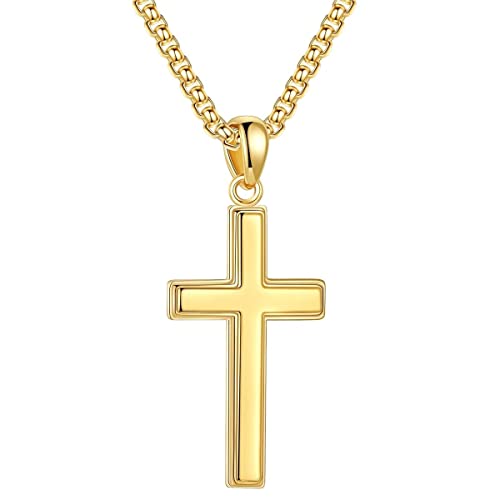 TINGN Kreuz Kette Herren, 925 Silber Kette mit Kreuz Anhänger Halskette Herren Kreuz Tauf Geschenke Jungen Mann Frauen Sohn Kinder Freund Nichte Schwester Schmuck Geschenk von TINGN