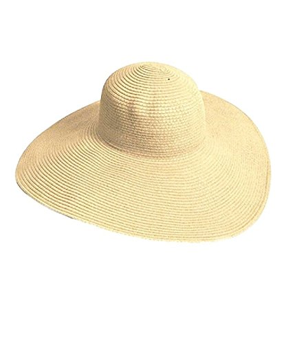 TININNA Damen Frauen Elegant Wide Rand Sonnenhut Strohhut Strandhut Sommerhut Sommer Hut Sonnenhuete Strand Kappe Sandstrand Sonnenhüte beige EINWEG Verpackung von TININNA