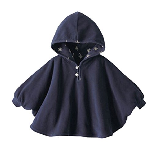 Tininna Cape, Poncho mit Kapuze, Plüsch, Kleidung, Mantel, für Babys Bleu Foncé 95 0-24mois von TININNA