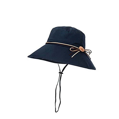 Tininna Capeline Damen-Hut, faltbar, Sonnenhut, verstellbar, Baumwolle, breite Krempe, Sommer, Strand, Reise, UPF/UV-Schutz Gr. 56-58 cm, marine von TININNA