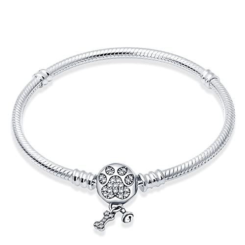 TINSLO Damen Armband 925 Sterling Silber, Armbänder mit Herz Verschluss Moments Schlangen Gliederarmband Armkette Valentinstag Muttertag Geburtstags Weihnachten Geschenk für Frauen Freundin Mama von TINSLO