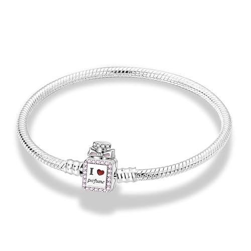 TINSLO Damen Armband 925 Sterling Silber, Armbänder mit Herz Verschluss Moments Schlangen Gliederarmband Armkette Valentinstag Muttertag Geburtstags Weihnachten Geschenk für Frauen Freundin Mama von TINSLO