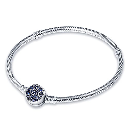 TINSLO Damen Armband 925 Sterling Silber, Armbänder mit Herz Verschluss Moments Schlangen Gliederarmband Armkette Valentinstag Muttertag Geburtstags Weihnachten Geschenk für Frauen Freundin Mama von TINSLO