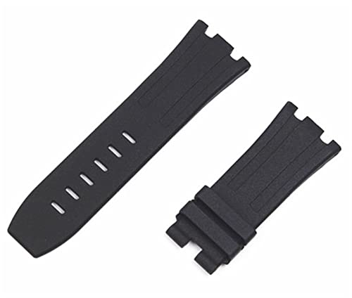 TINTAG 28 mm Uhrenarmband aus natürlichem Fluorkautschuk-Silikon, Uhrenarmband für AP-Armband für Audemars und Piguet Gürtel 15703 15710 15706 (Farbe: schwarzes Armband, Größe: 28 mm goldene Schnalle) von TINTAG