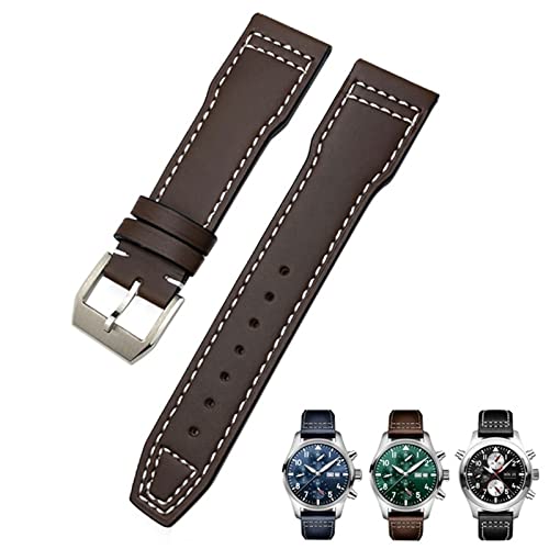 TINTAG Uhrenarmband aus Rindsleder, 20 mm, 21 mm, geeignet für IWC-Pilotenuhren, Portugieser-Armbänder Mark 18, weiches blaues Armband, 21 mm, Achat von TINTAG