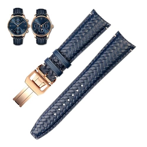 TINTAG Uhrenarmband aus echtem Leder, 22 mm, 20 mm, passend für IWC IW503312, IW500713, IW344205, blaues Rindsleder, Herren-Uhrenarmband, Dornschließe, 20 mm, Achat von TINTAG