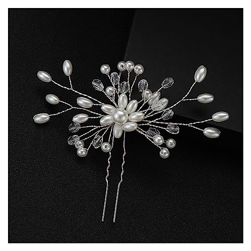 Mix Stil Elegante Kristall Perle Blume Haarschmuck Hochzeit Haarschmuck Haarkamm Braut Haarspangen Tiara Haarschmuck (Color : 10) von TIYGHI