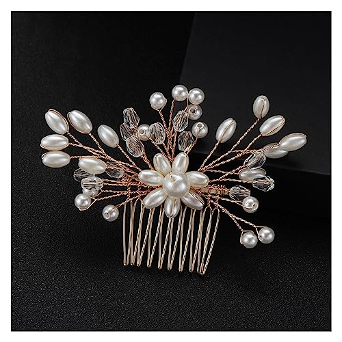 Mix Stil Elegante Kristall Perle Blume Haarschmuck Hochzeit Haarschmuck Haarkamm Braut Haarspangen Tiara Haarschmuck (Color : 11) von TIYGHI