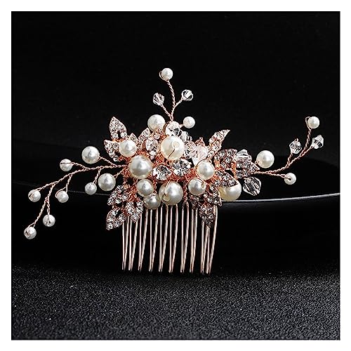 Mix Stil Elegante Kristall Perle Blume Haarschmuck Hochzeit Haarschmuck Haarkamm Braut Haarspangen Tiara Haarschmuck (Color : 19) von TIYGHI