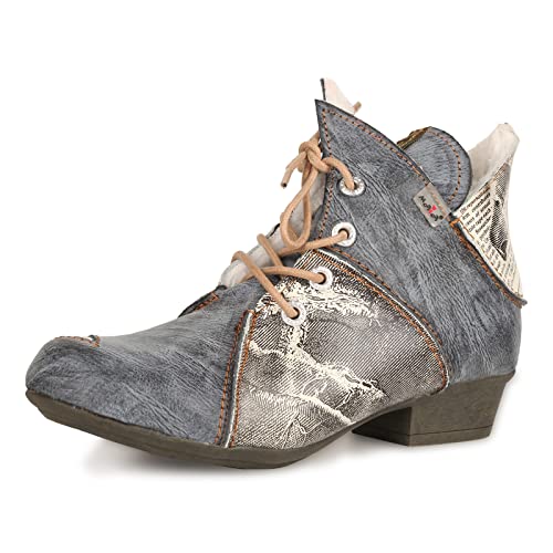 TMA EYES Damen Stiefeletten V Cutout Patchwork Stiefel Niedriger Absatz Schnürstiefel, schwarz, 41 EU TMA EYES Damen Stiefeletten V Cutout Patchwork Stiefel Niedriger Absatz Schnürstiefel, schwarz, 41 EU von TMA EYES