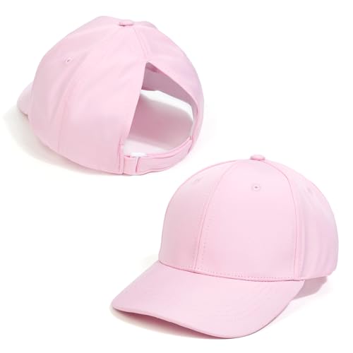 TMEOG Cap Damen Herren Basecap Sommer Kappe Baseball Caps Unifarben Pferdeschwanz Cap mit Loch für Zopf Baseballkappe Cappy Frauen Männer Sportkappe Atmungsaktiv(Rosa,56-59cm) von TMEOG