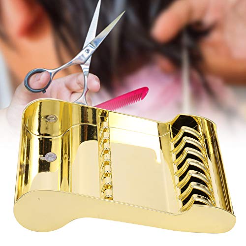 Professionelle Haarschere Lagerregal, Salon Schere Halter Racks Friseur Schere Stand Organizer Aufbewahrungsfach Halter Friseur Schere Organizer für Friseure(Gold) von TMISHION