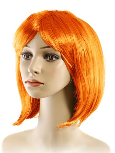 Perücke Bob für Party Cosplay Karneval Halloween Multipack cond.5700 (Orange, 1 Stück) von TMK