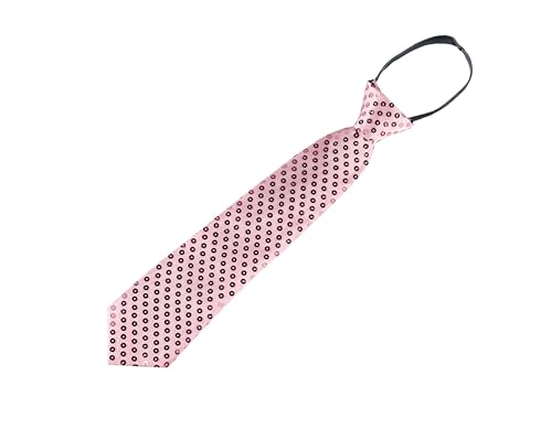 TMK Elegante Krawatte mit Pailletten und Unifarben verstellbar mit Reißverschluss für Erwachsene Unisex Code 62900, Rosa Pailettes, Adulti von TMK