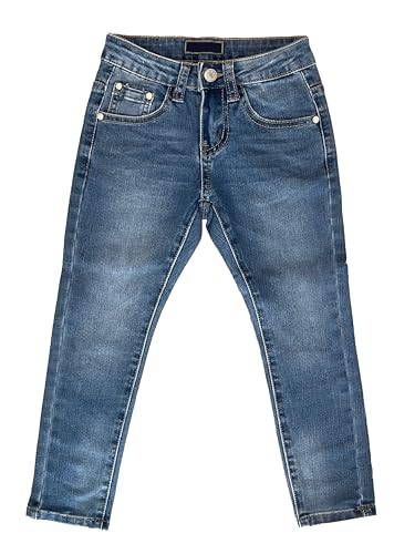 TMK Lange Jeans für Kinder, Jeanshose für Jungen mit elastischem Bund, Denim-Hose Blau Junior Mädchen (Code 2300), Jeans-2355, 6 Jahre von TMK