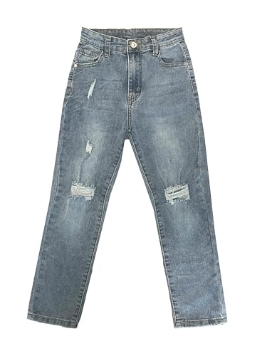 TMK Lange Jeans für Kinder, Jeanshose für Jungen mit elastischem Bund, Denim-Hose Blau Junior Mädchen (Code 2300), Jeans-9415, 12 Jahre von TMK