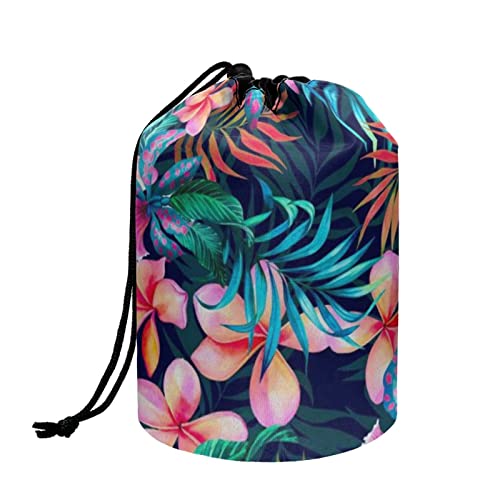 TOADDMOS Make-up-Tasche mit Kordelzug, Reise-Kosmetiktasche für Damen und Mädchen, leichte multifunktionale Aufbewahrungstasche, Hibiskus, Einheitsgröße, Kosmetikkoffer von TOADDMOS