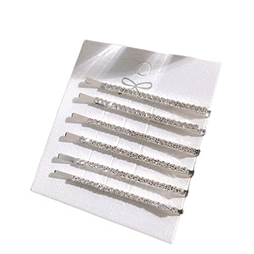 TOBILE Haarspangen, 5 Set, glänzende Strasssteine, Metall-Haarspangen, modisch, einfache Mädchen-Haar-Accessoires, Schmuck-s4-6 Silber von TOBILE