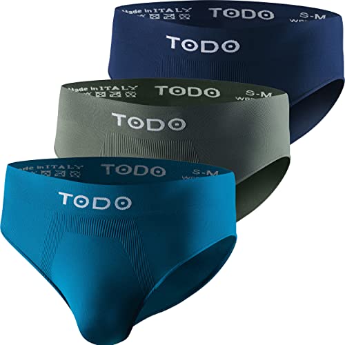 TODO Elastisch Sport Herren Slip (3er Pack) Atmungsaktiv Sportunterwäsche, Unterhosen Männer Slip ohne Scheuern (Slip Mix, S/M) von TODO