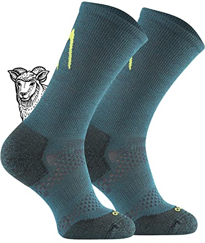 TODO BP LIGHT Dünn Merino Wandersocken für Herren, Damen,Trekking-Socken, Atmungsaktiv, 34% Merinowolle Blend Funktionssocken, Outdoor (39-42, Petrolio) von TODO