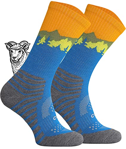 TODO BP LIGHT Dünn Merino Wandersocken für Herren, Damen,Trekking-Socken, Atmungsaktiv, 55% Merinowolle Blend Funktionssocken, Outdoor (Falcon Alaska, 43-46) von TODO