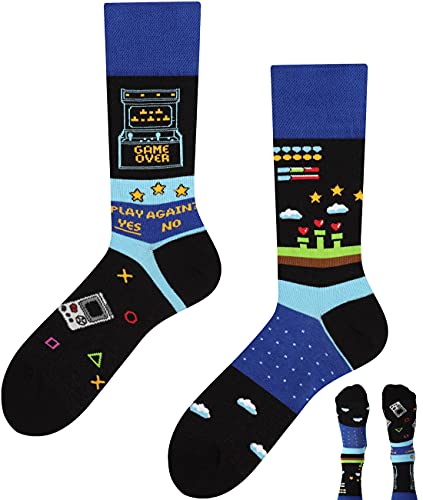 TODO Colours Lustige Socken mit Motiv - mehrfarbige, bunte, Verrückte für Herren und Damen (39-42, Game Master) von TODO