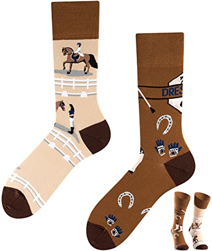 TODO Colours Lustige Socken mit Motiv - mehrfarbige, bunte, Verrückte für Herren und Damen (43-46, Dressage) von TODO