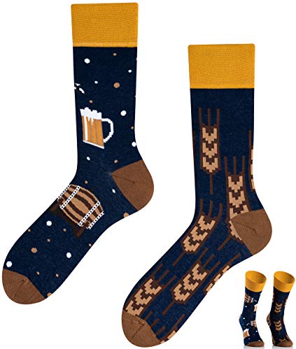 TODO Colours Lustige Socken mit Motiv - mehrfarbige, bunte, Verrückte für Herren und Damen (39-42, Kaltes Craft Bier Socken) von TODO