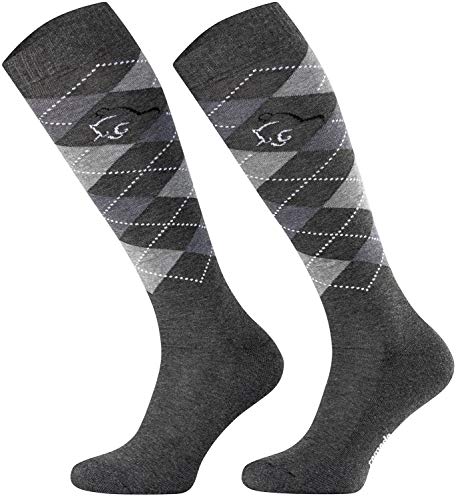 TODO Comodo Karierte Reitsocken STPDJ | Reitstrümpfe Reiter Kniestrümpfe | Baumwolle Socken Damen Herren Kinder (STPDJ - RS24, 43-46) von TODO