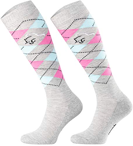 TODO Comodo Karierte Reitsocken STPDJ | Reitstrümpfe Reiter Kniestrümpfe | Baumwolle Socken Damen Herren Kinder (STPDJ - RS33, 35-38) von TODO