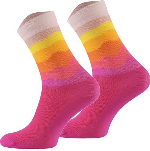 TODO Fahrradsocken Damen und Herren. Atmungsaktive Rennrad Socken. Fahrrad Socken Herren, Radsocken Damen (PinkLake, 39-42) von TODO