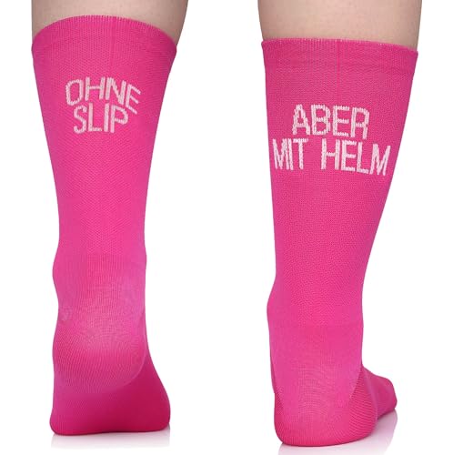 TODO Fahrradsocken Damen. Atmungsaktive Rennrad Socken Damen. Fahrradsocken Lustig, RadsockenDamen (Ohne Slip aber mit Helm 39-42) von TODO