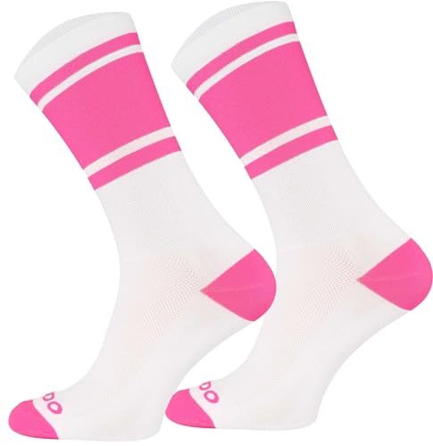 TODO Fahrradsocken Herren und Damen. Atmungsaktive Rennrad Socken Herren. Fahrrad Socken Herren, Gestreifte Radsocken (COL BA_ROZ, 35-38) von TODO