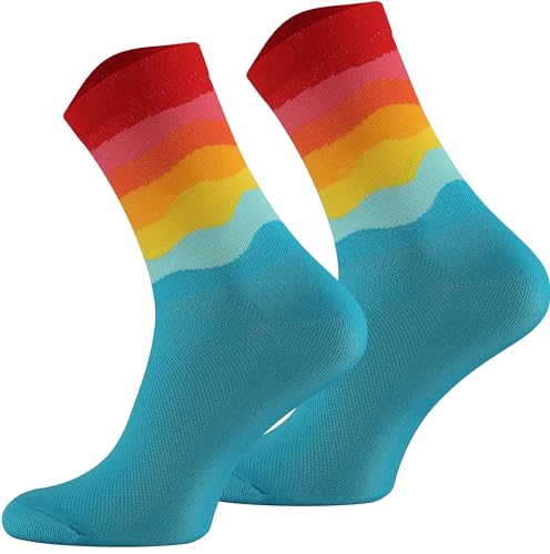 TODO Fahrradsocken Herren und Damen. Atmungsaktive Rennrad Socken. Fahrrad Socken Herren, Radsocken Herren (Hawaiian, 43-46) von TODO