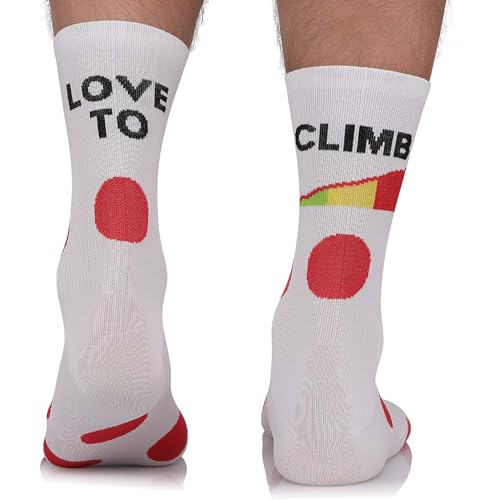 TODO Fahrradsocken Herren und Damen. Atmungsaktive Rennrad Socken. Fahrrad Socken Polka Dots, Radsocken Herren (Love to Climb, 39-42) von TODO