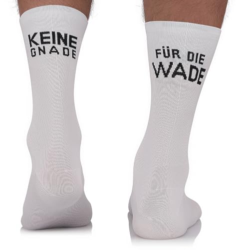 TODO Fahrradsocken Herren und Damen. Atmungsaktive Rennrad Socken. Motiv Fahrrad-Socken Herren, Radsocken Herren (Keine Gnade, 47-50) von TODO