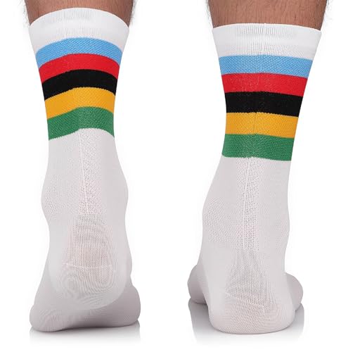 TODO Fahrradsocken Herren und Damen. Atmungsaktive Rennrad Socken. Motiv Fahrrad-Socken Herren, Radsocken Herren (World Champion, 43-46) von TODO