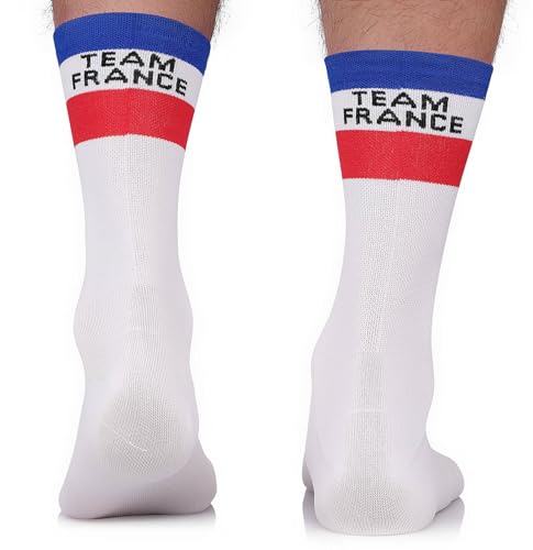 TODO Fahrradsocken Herren und Damen. Atmungsaktive Rennrad Socken. Team France Fahrrad Socken, Radsocken Herren (France Flag Socken 43-46) von TODO