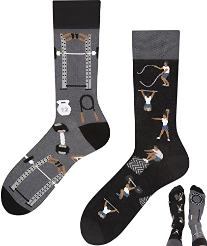 TODO Lustige Socken Damen und Herren, Coole Socken mit Motiv - Bunte, Mehrfarbige, Verrückte (35-38, Workout) von TODO