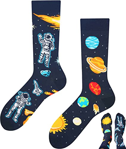 TODO Lustige Socken Damen und Herren, Coole Socken mit Motiv - Bunte, Mehrfarbige, Verrückte (39-42, Astronaut) von TODO