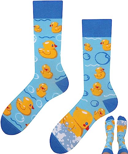 TODO Lustige Enten Socken Damen und Herren, Coole Socken mit Entenmotiv - Bunte Socken Verrückte (Bath Ducks 39-42) von TODO