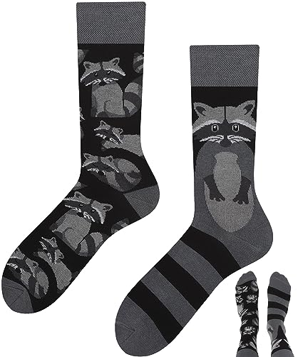 TODO Lustige Socken Waschbär Herren und Damen, Coole Waschbärsocken, Motiv waschbär socken Raccoon Socks 39-42 von TODO