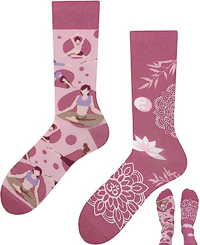 TODO Lustige Socken Damen und Herren, Coole Socken mit Motiv - Bunte, Mehrfarbige, Verrückte (39-42, Yoga) von TODO